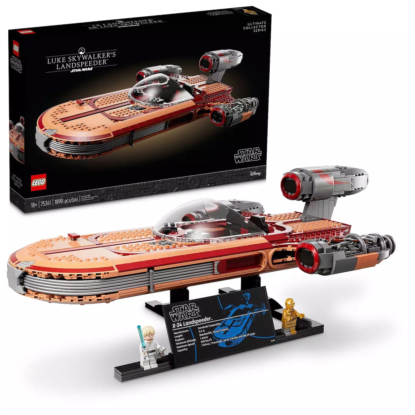 LEGO® Star Wars Luke Skywalker's Landspeeder 75341 Building Kit (1,890 Pieces)