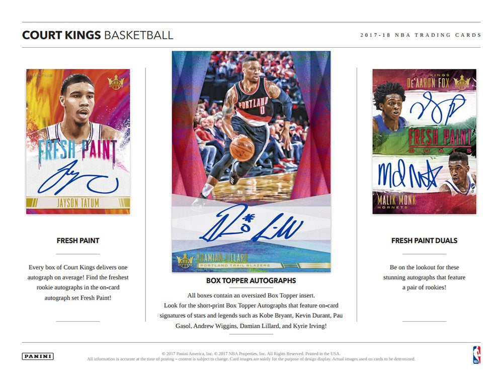 2017/18 Panini Court Kings Basketball Hobby Box