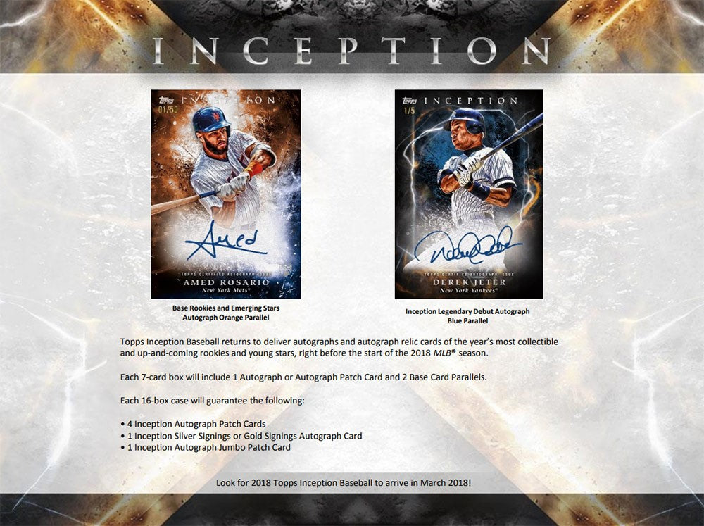 2018 Topps Inception Baseball Hobby Box