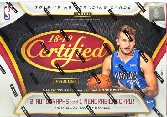 2018/19 Panini Certified Basketball Hobby Box