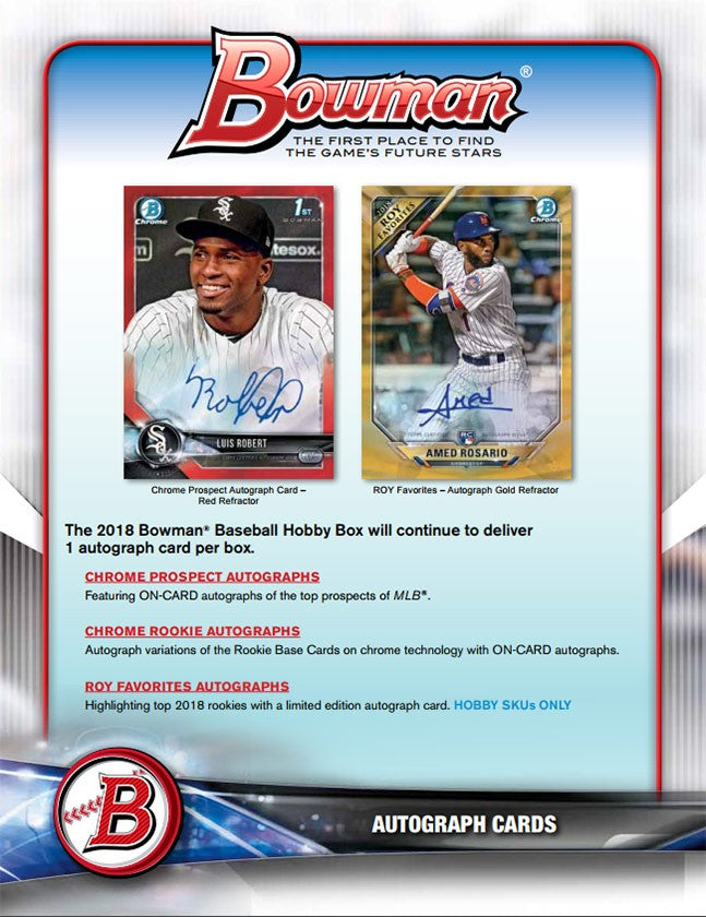 2018 Bowman Baseball Hobby Box