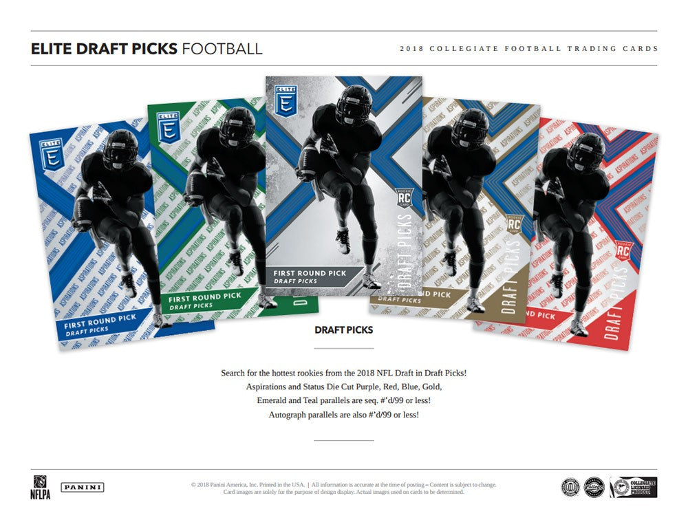 2018 Panini Elite Draft Picks Collegiate Football Hobby Box