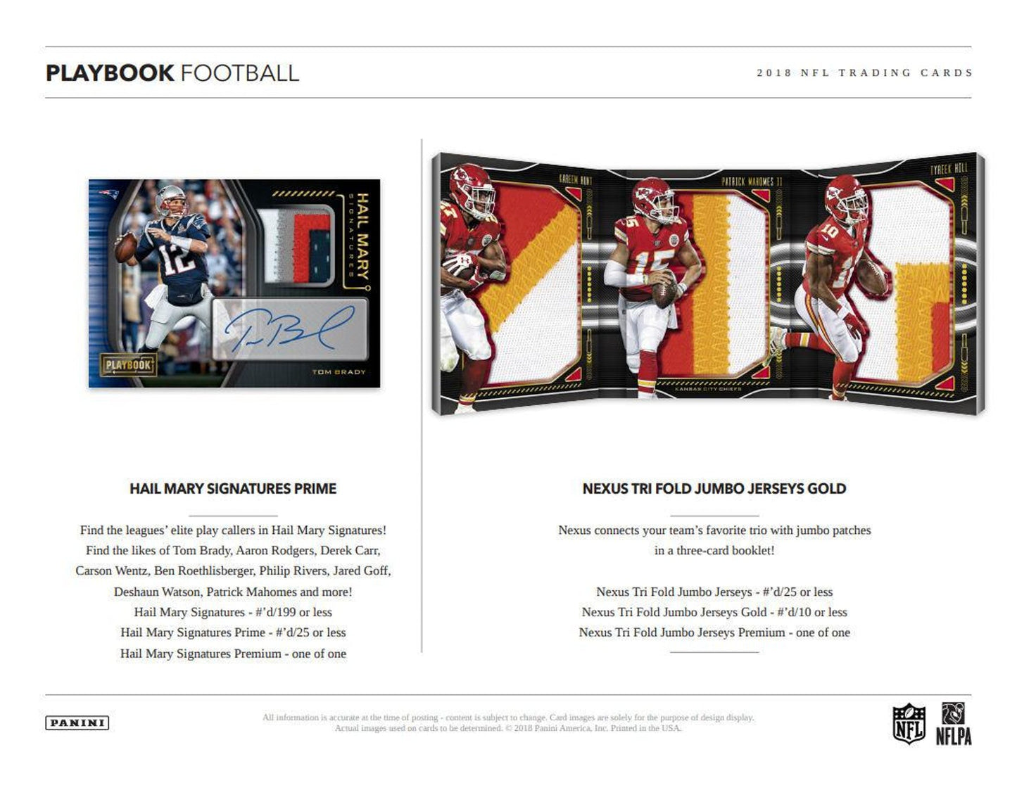 2018 Panini Playbook Football Hobby Box