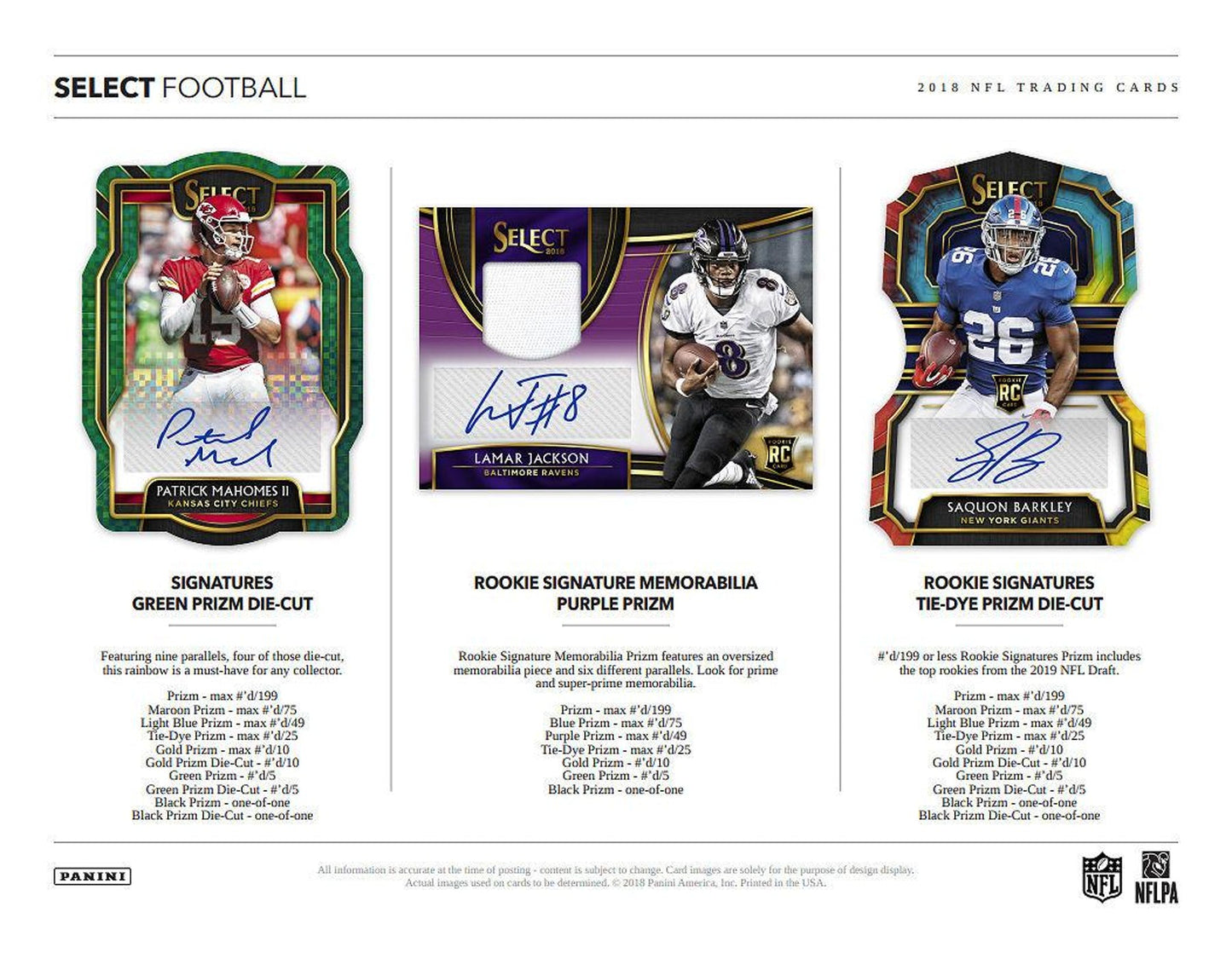 2018 Panini Select Football Hobby Box