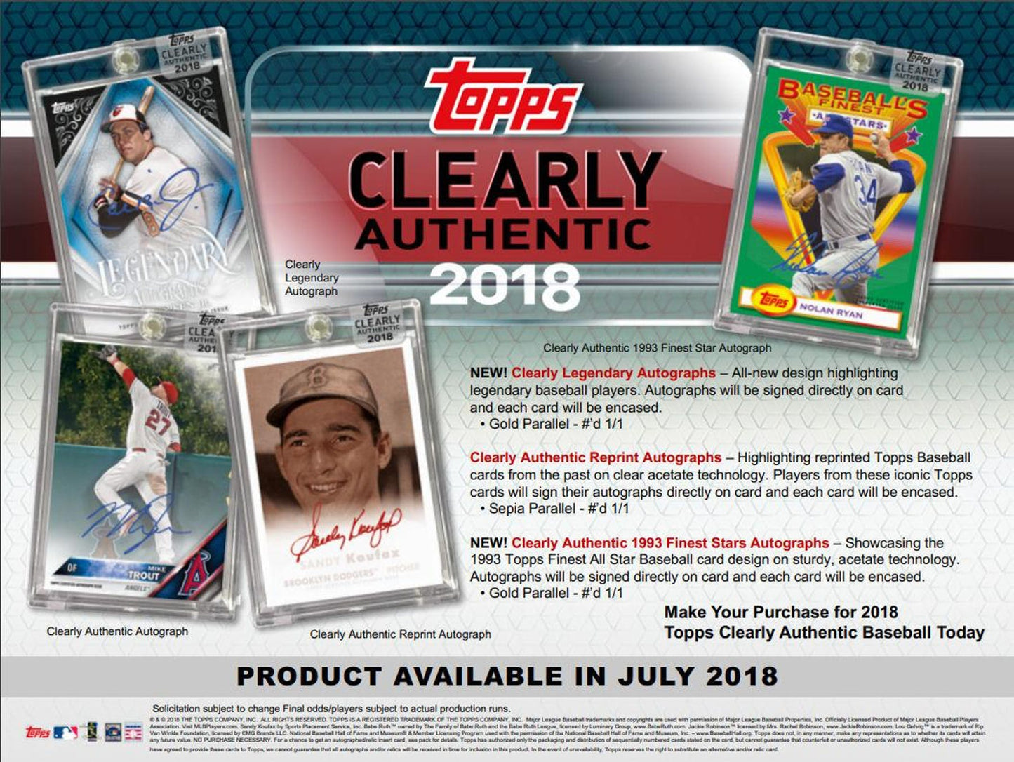 2018 Topps Clearly Authentic Baseball Hobby Box