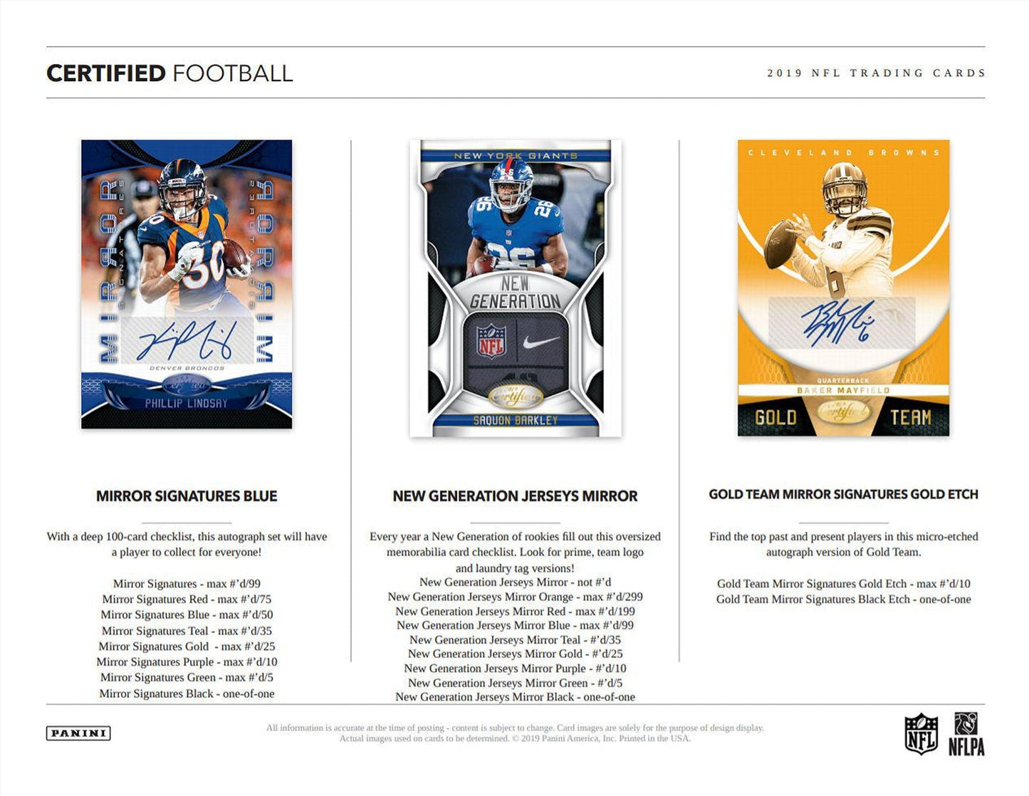 2019 Panini Certified Football Hobby Box