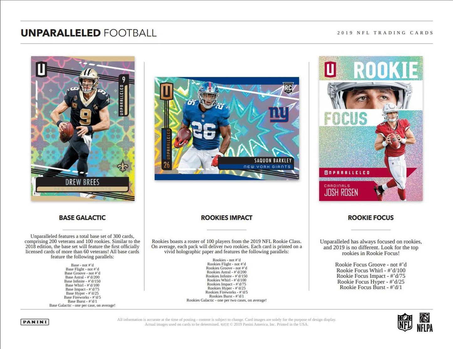 2019 Panini Unparalleled Football Hobby Box