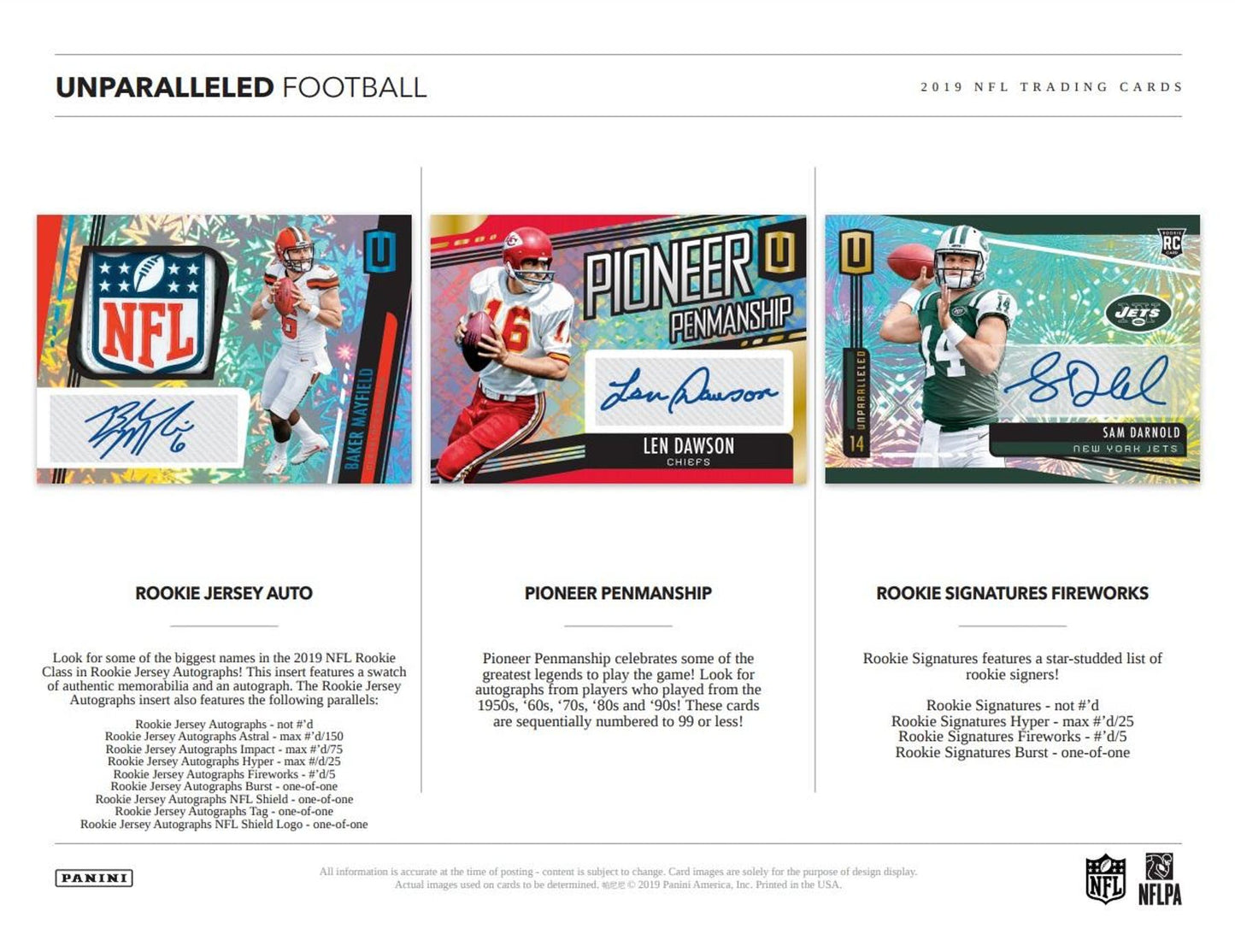 2019 Panini Unparalleled Football Hobby Box