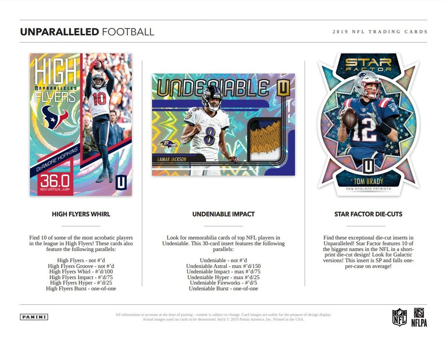 2019 Panini Unparalleled Football Hobby Box