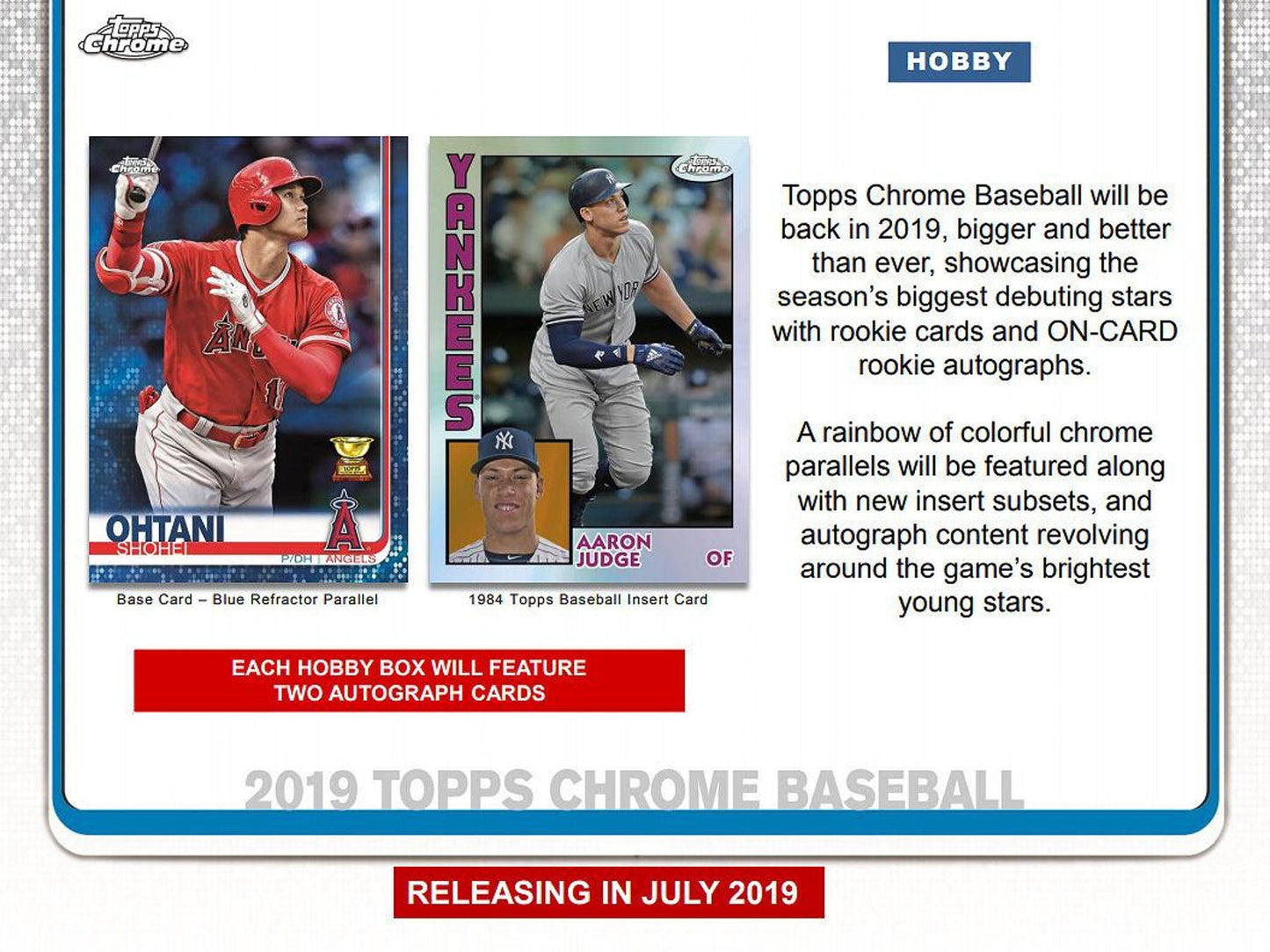 2019 Topps Chrome Baseball Hobby Box