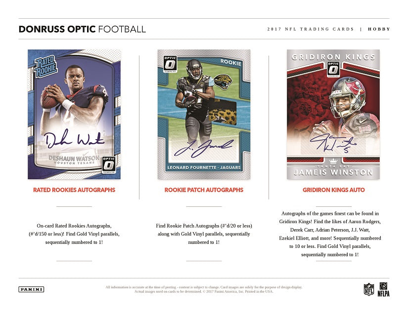 2017 Panini Donruss Optic Football Hobby Box